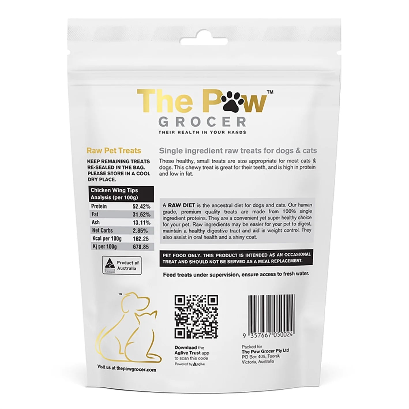 The Paw Grocer Freeze Dried Chicken Wing Treats 90g