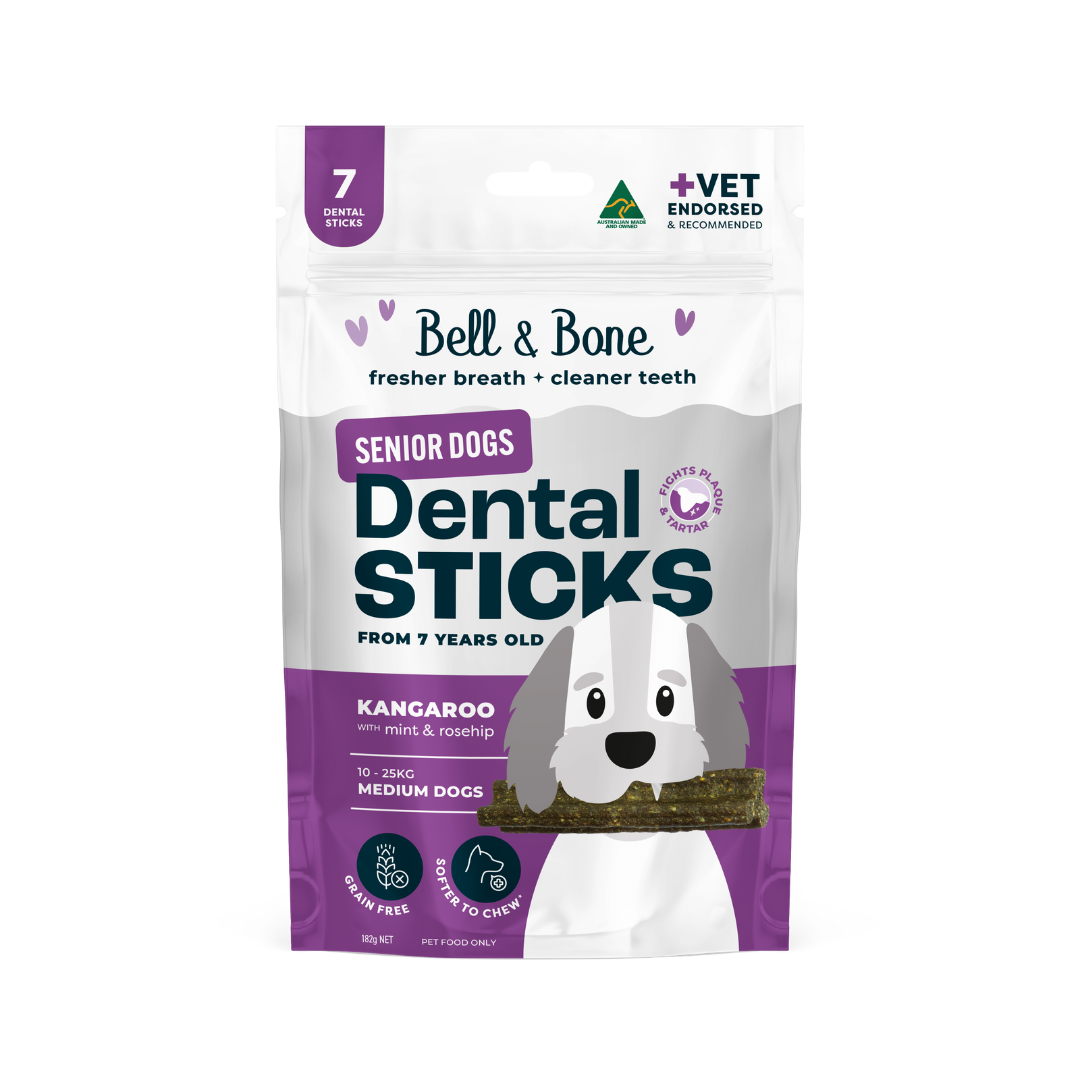 Bell & Bone Dog Dental Sticks Roo, Mint and Rosehip Senior (7pc)
