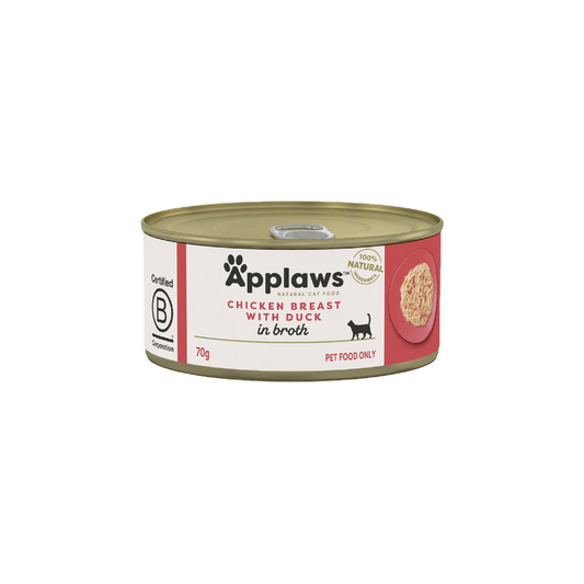 Applaws Cat Chicken Breast Duck in Broth 70g (24pk)