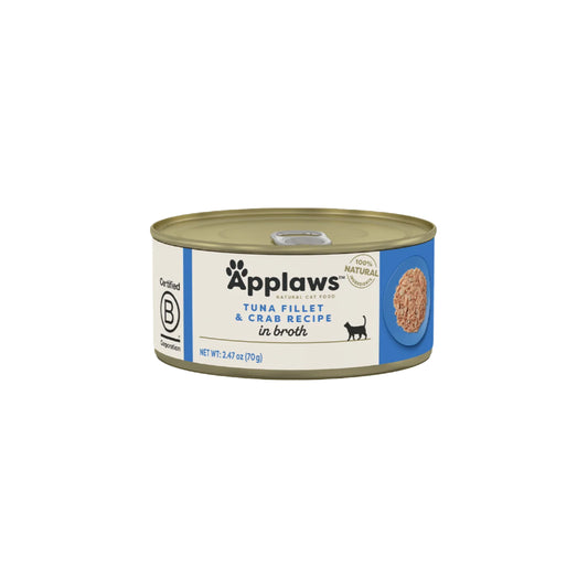 Applaws Cat Tuna Fillet Crab in Broth 70g (24pk)