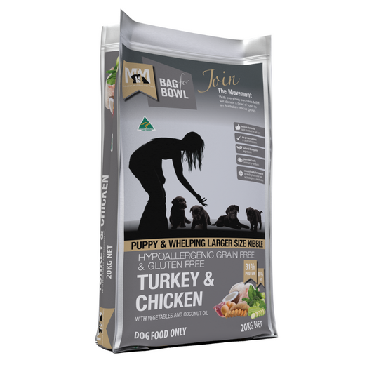 MFM Puppy Large Kibble Turkey & Chicken Grain & Gluten Free (Grey)