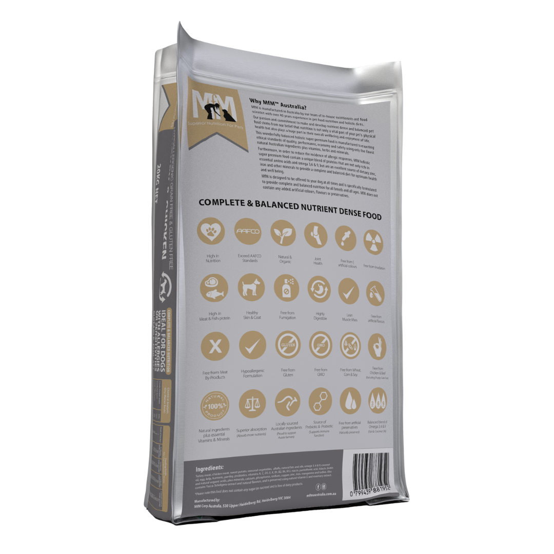 MFM Puppy Large Kibble Turkey & Chicken Grain & Gluten Free (Grey)
