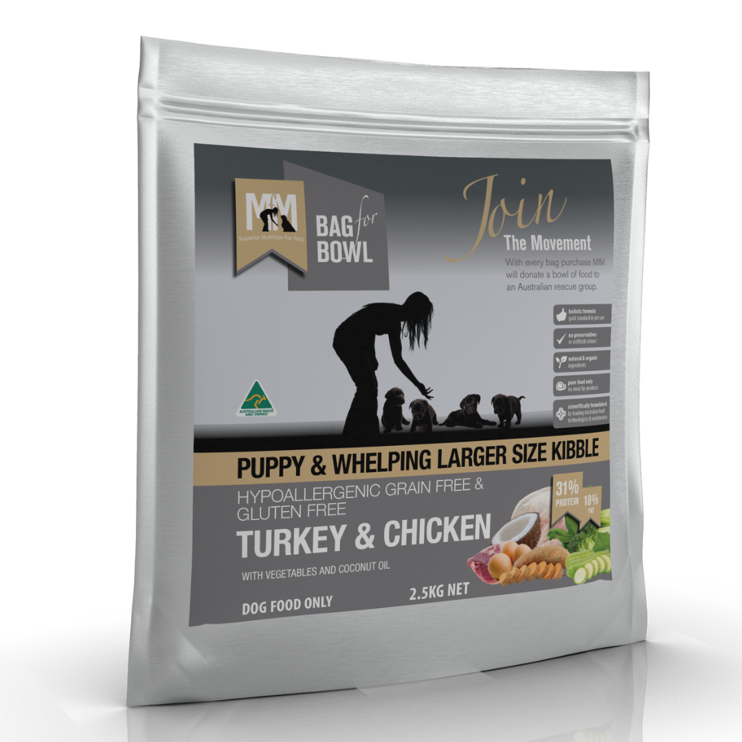 MFM Puppy Large Kibble Turkey & Chicken Grain & Gluten Free (Grey)