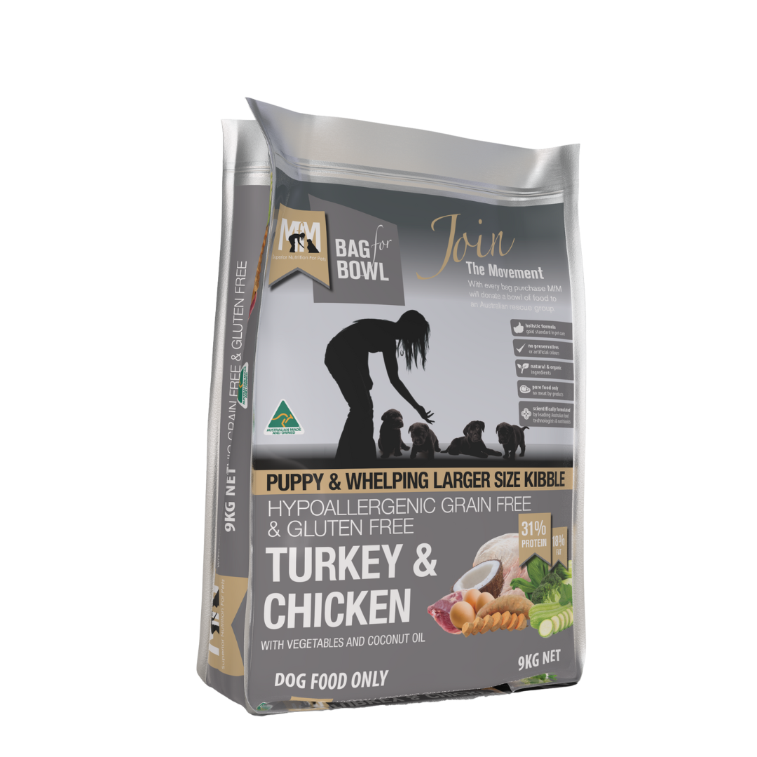MFM Puppy Large Kibble Turkey & Chicken Grain & Gluten Free (Grey)