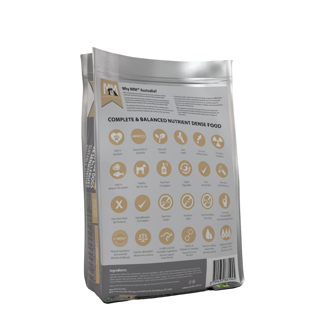 MFM Puppy Large Kibble Turkey & Chicken Grain & Gluten Free (Grey)