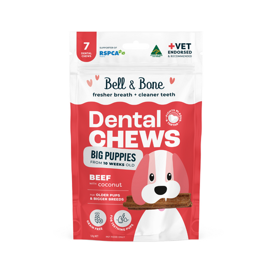 Bell & Bone Dog Dental Chews Beef & Coconut Puppy (7pc)