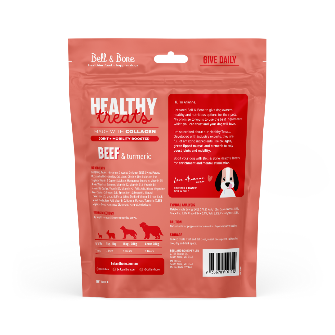 Bell & Bone Dog Joint and Mobility Beef & Turmeric Healthy Treat 130g