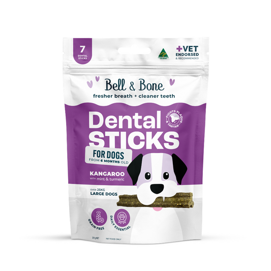 Bell & Bone Dog Dental Sticks Roo, Mint & Turmeric Adult (7pc)