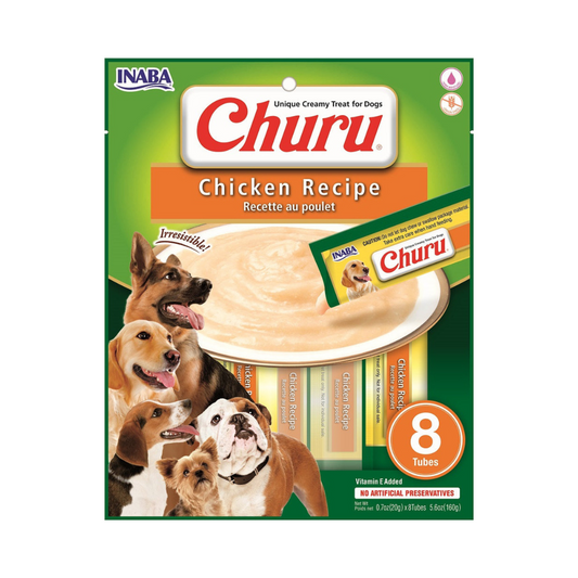 INABA Dog Churu Puree 8P Chicken 160g (6pk)