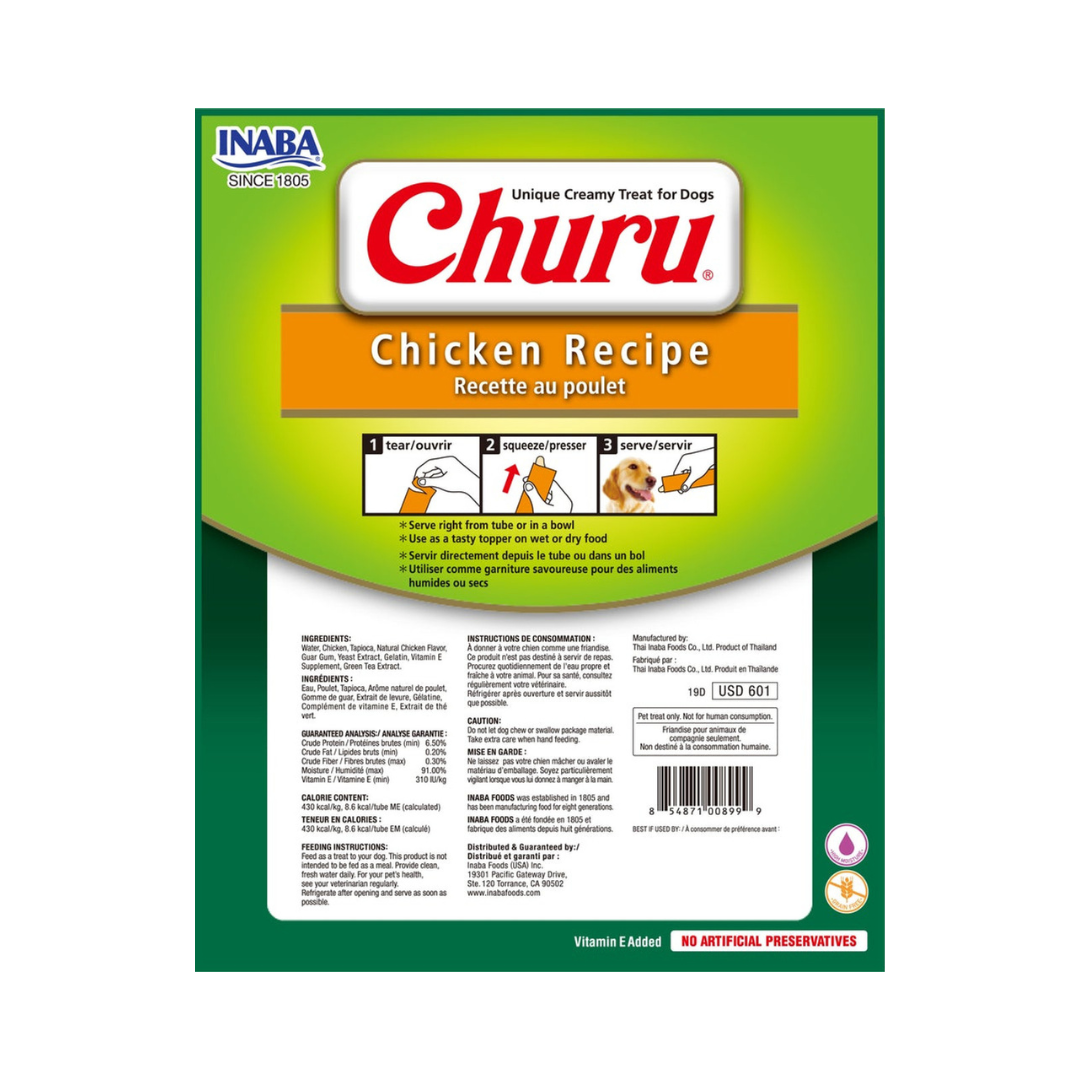 Inaba Dog Churu Puree 8P Chicken 160g (6pk)
