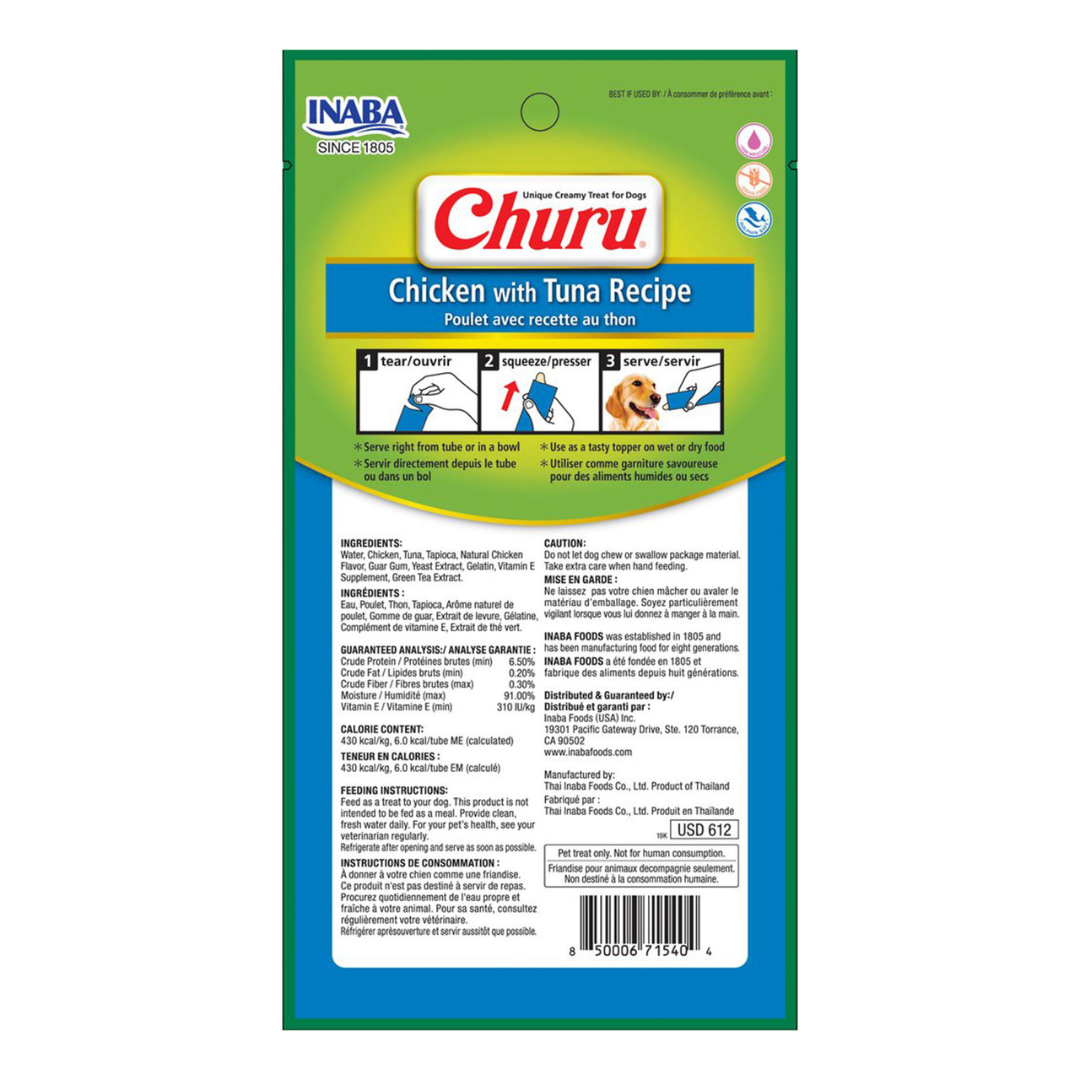 Inaba Dog Churu Puree 4P Chicken With Tuna 56g (6pk)