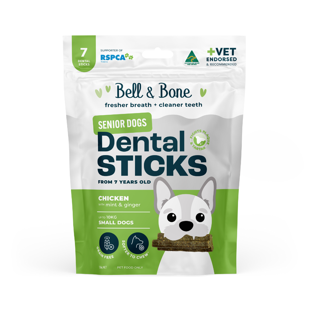 Bell & Bone Dog Dental Sticks Chicken, Mint, Ginger Senior (7pc)