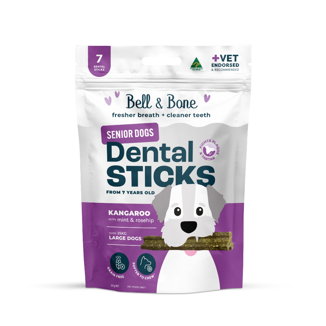 Bell & Bone Dog Dental Sticks Roo, Mint and Rosehip Senior (7pc)
