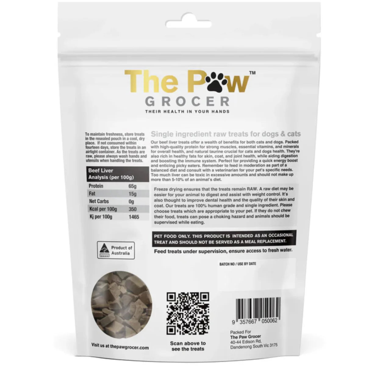 The Paw Grocer Freeze Dried Beef Liver 90g