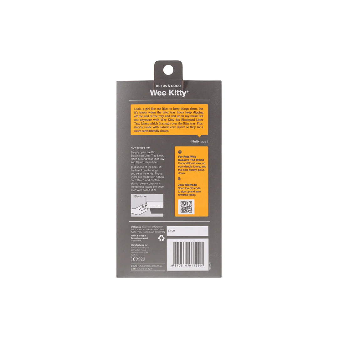 Wee Kitty Bio Elasticised Litter Tray Liners Large (10pk)