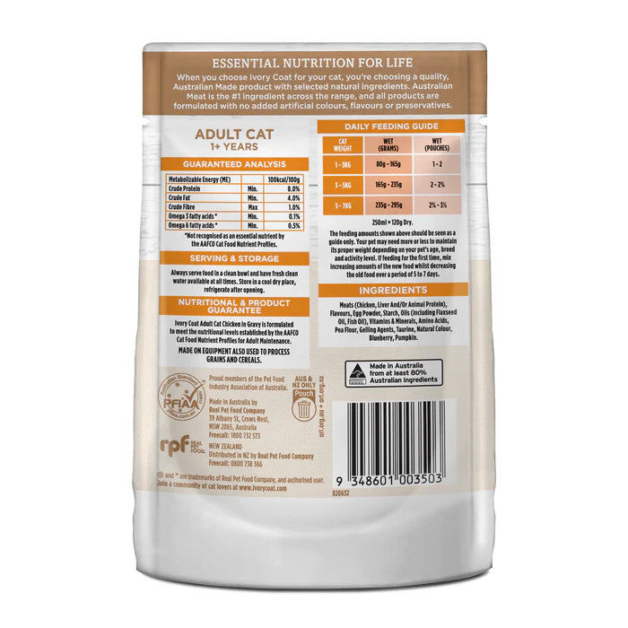 Ivory Coat Cat Adult Chicken in Gravy 85g (12pk)
