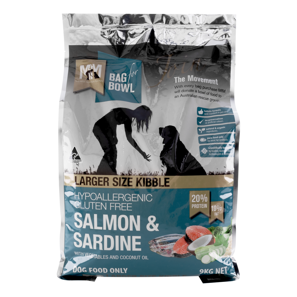 MFM Dog Large Kibble Salmon Sardine Gluten-Free (Dark Blue)