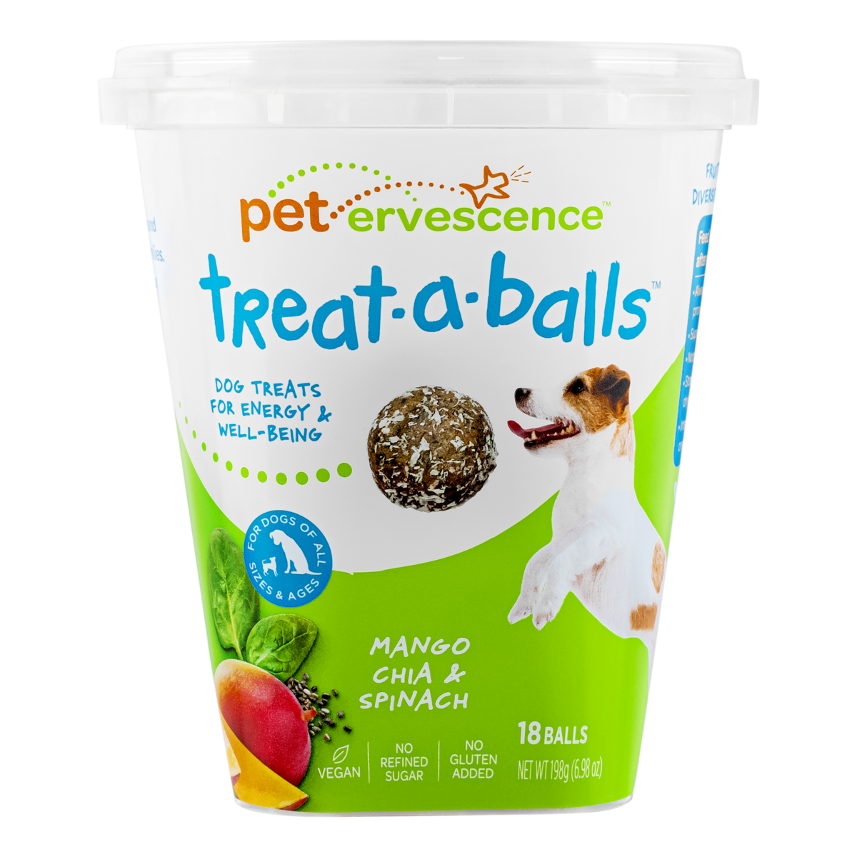 Petervescence Treat-A-Balls Mango, Chia and Spinach 198g