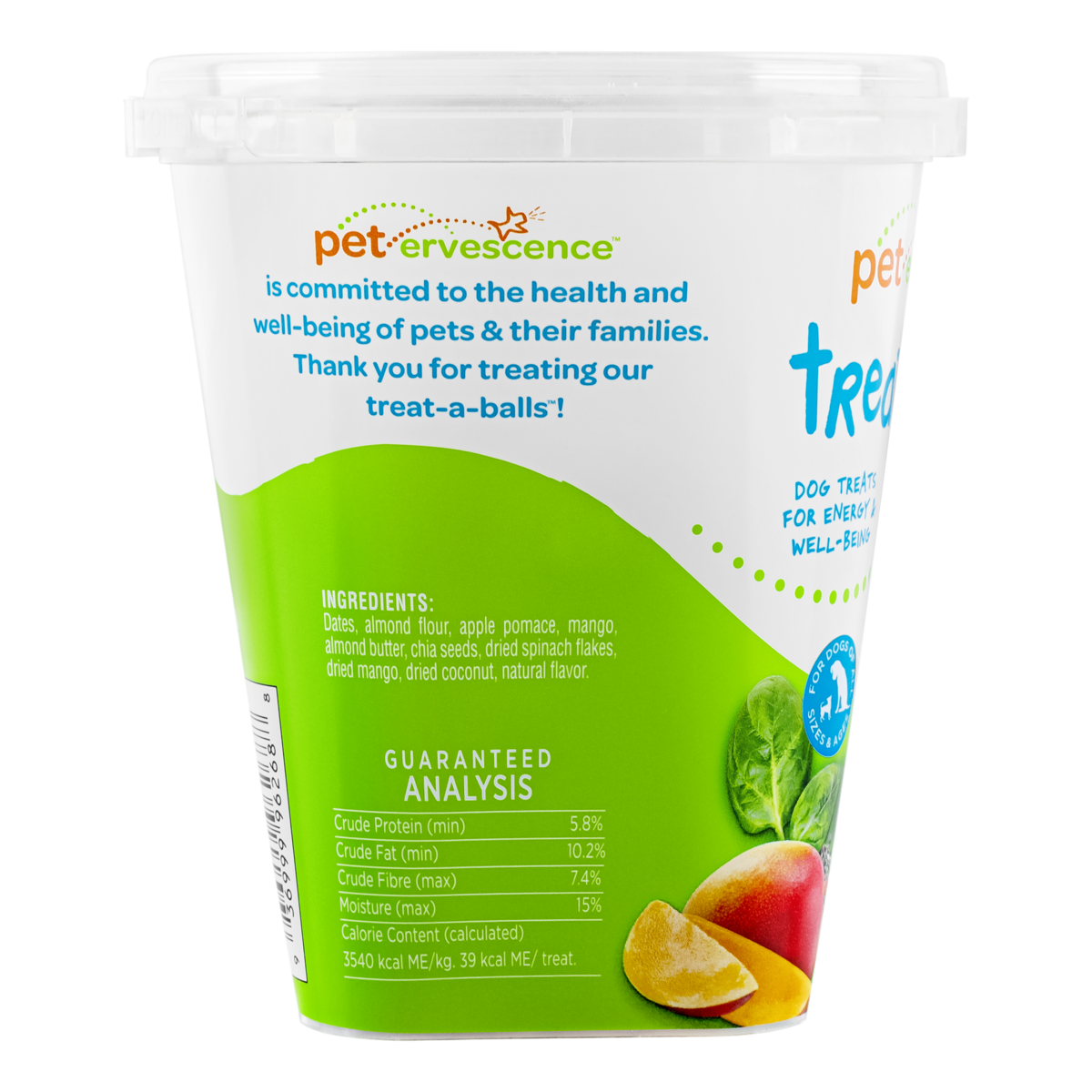 Petervescence Treat-A-Balls Mango, Chia and Spinach 198g