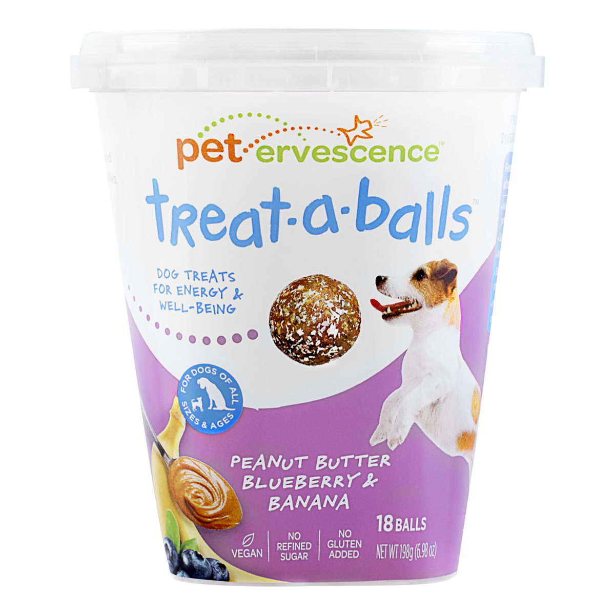 Petervescence Treat-A-Balls Peanut Butter, Blueberry, and Banana 198g