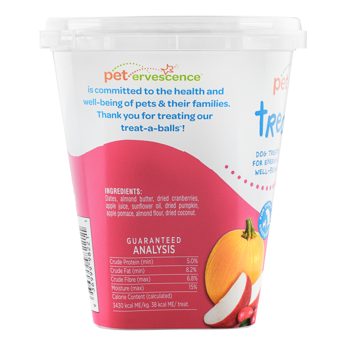 Petervescence Treat-A-Balls Cranberry, Pumpkin, and Apple 198g