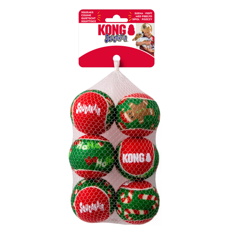 KONG Holiday Squeakair Balls (6pk)