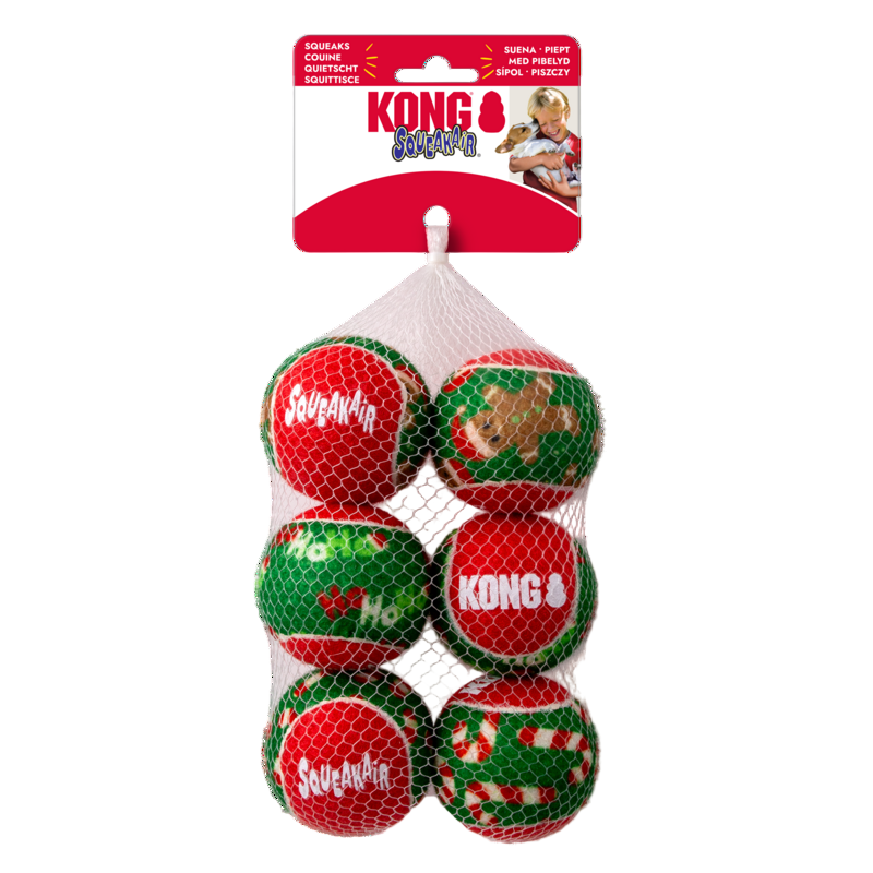 KONG Holiday Squeakair Balls (6pk)