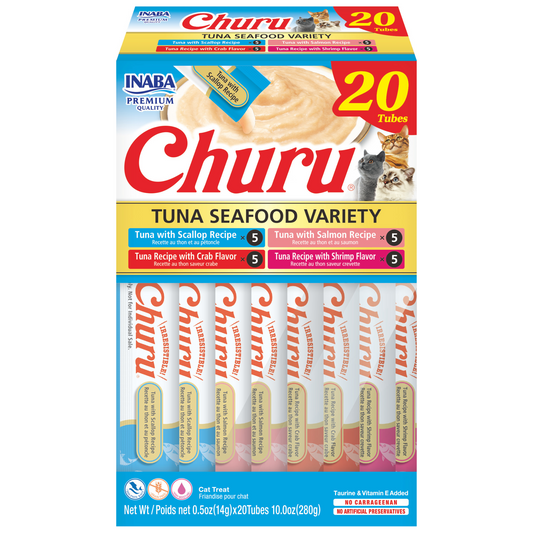 INABA Cat Churu Puree Tuna Seafood Varieties 14g (20pc Box)
