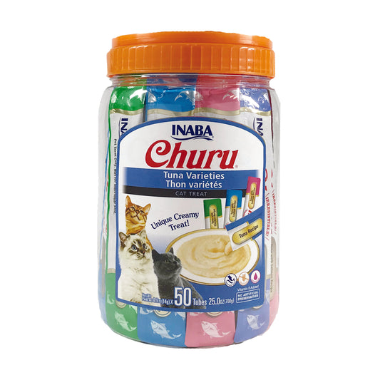 INABA Cat Churu Puree Tuna Varieties 14g (50pc Tub)