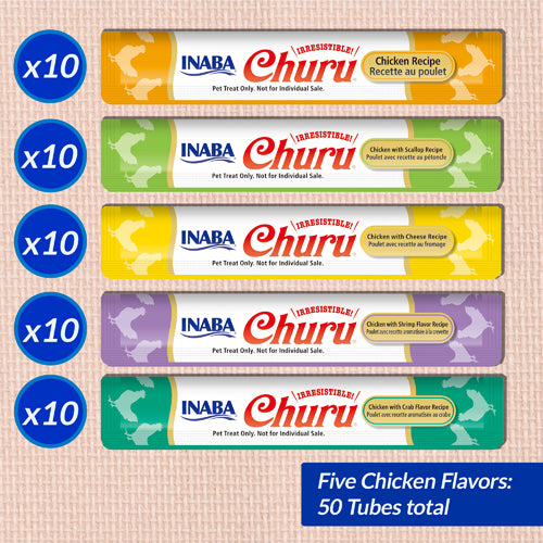 INABA Cat Churu Puree Chicken Varieties 14g (50pc Box)