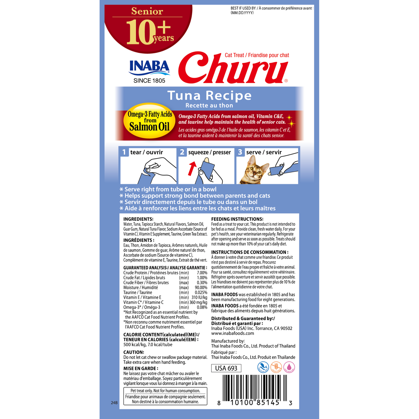 INABA Cat Churu Puree Senior 10+ Tuna 56g (6pk)