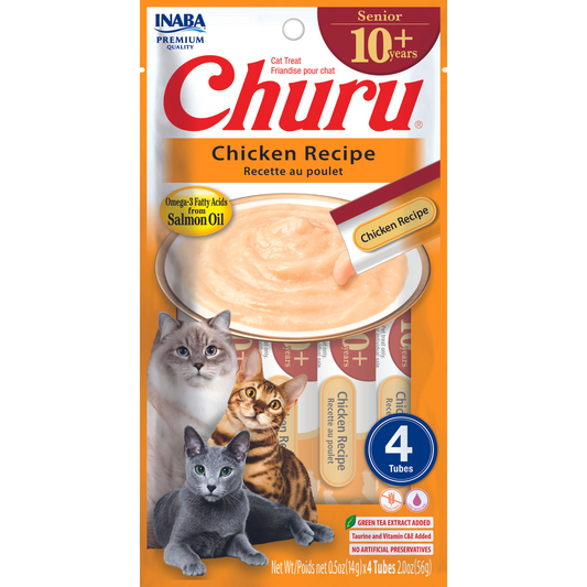 INABA Cat Churu Puree Senior 10+ Chicken 56g (6pk)