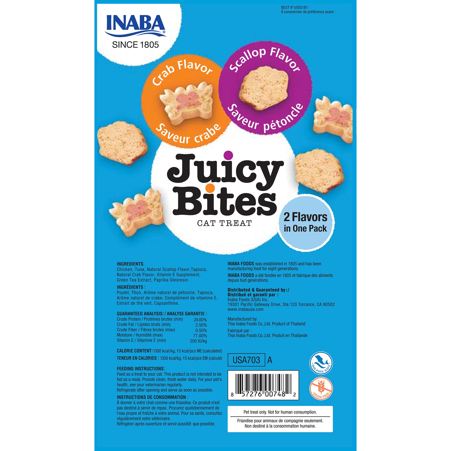 INABA Cat Juicy Bites Scallop & Crab 34g (6pk)