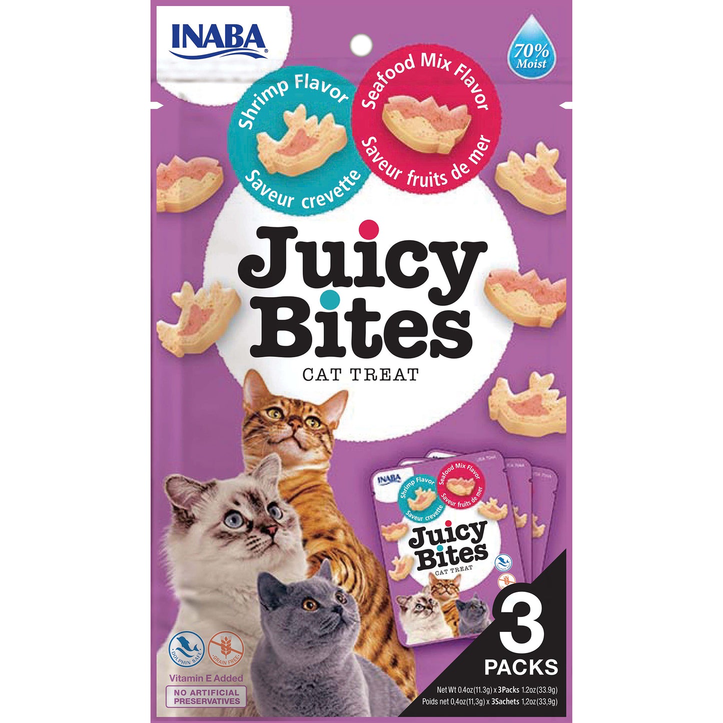 INABA Cat Juicy Bites Shrimp & Seafood Mix 34g (6pk)