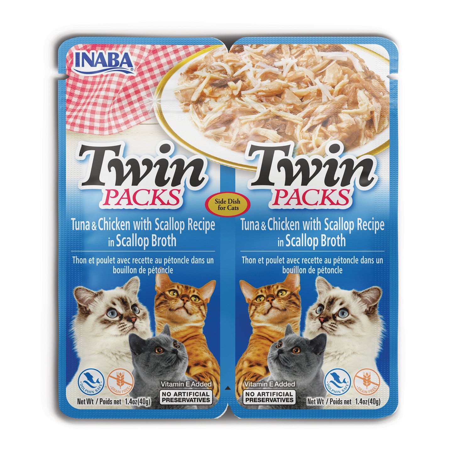 Inaba Cat Twin Packs Tuna & Chicken in Scallop Broth 80g (6pk)
