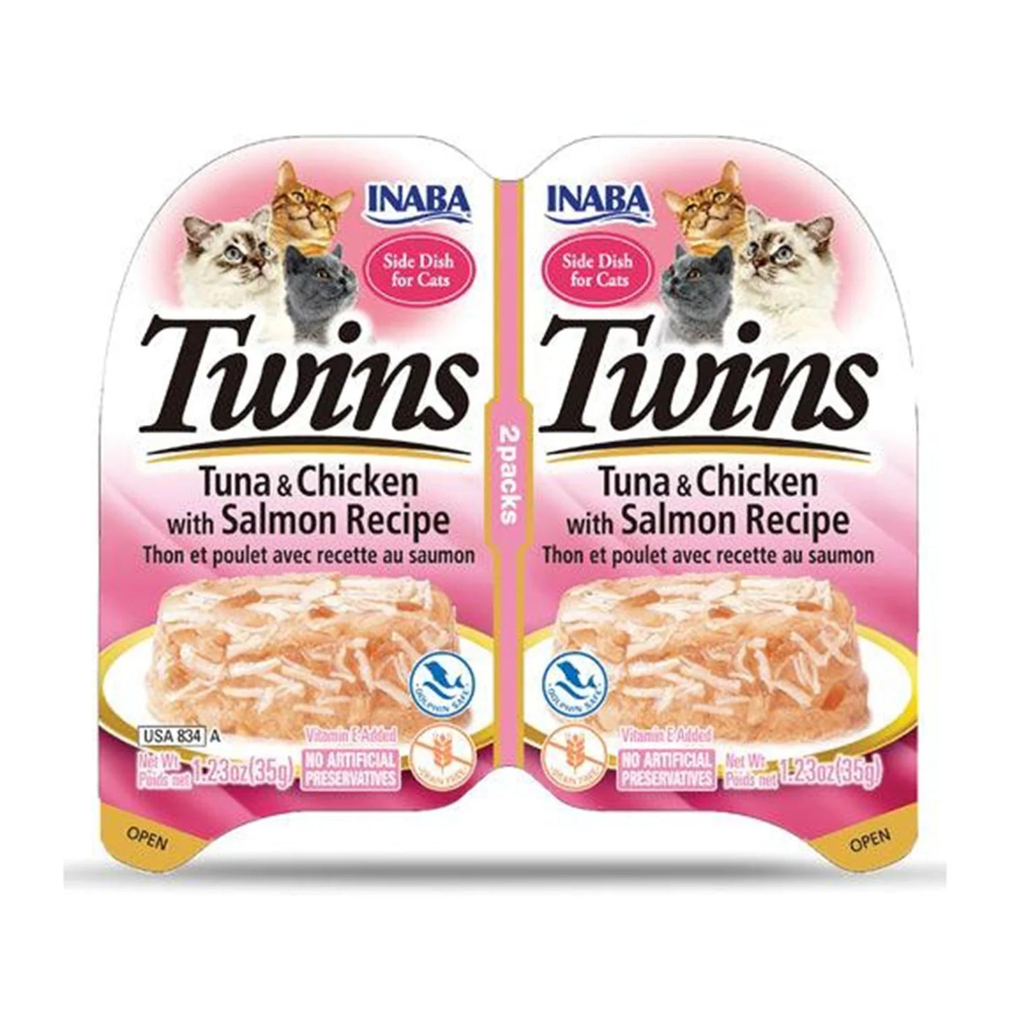 Inaba Cat Twins Tuna & Chicken with Salmon in Tuna Broth 70g (6pk)