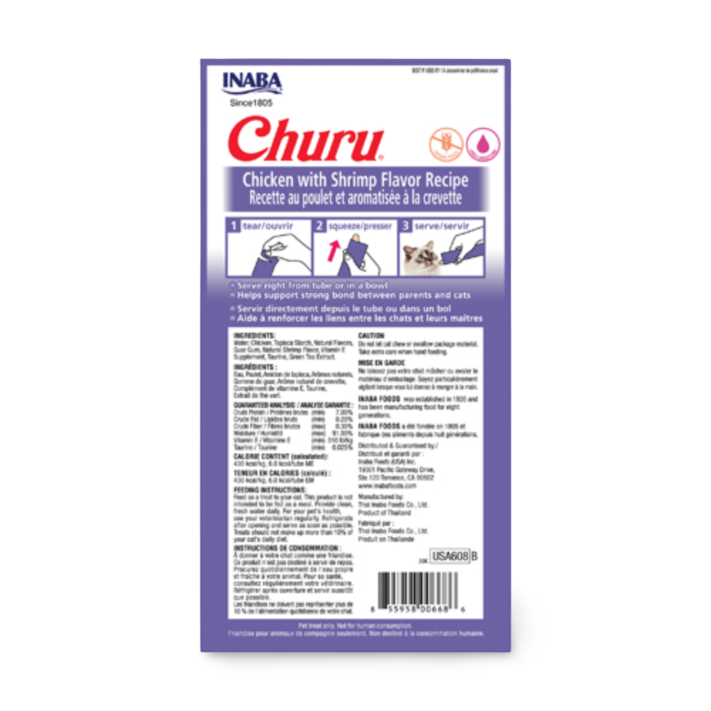 INABA Cat Churu Puree Chicken With Shrimp 56g (6pk)