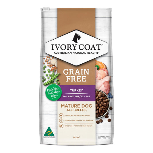 Ivory Coat Dog Mature Grain Free Turkey 13kg