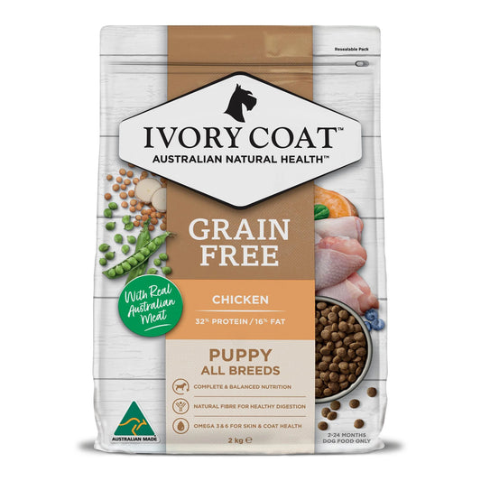 Ivory Coat Chicken grain-free natural Australian made puppy food package 2kg
