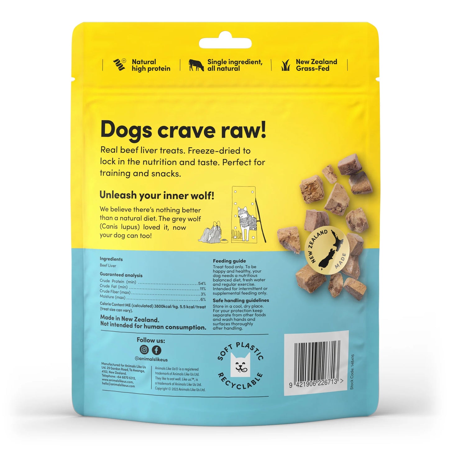 Animals Like Us Dog Beef Liver Freeze-Dried Raw Treats 85g