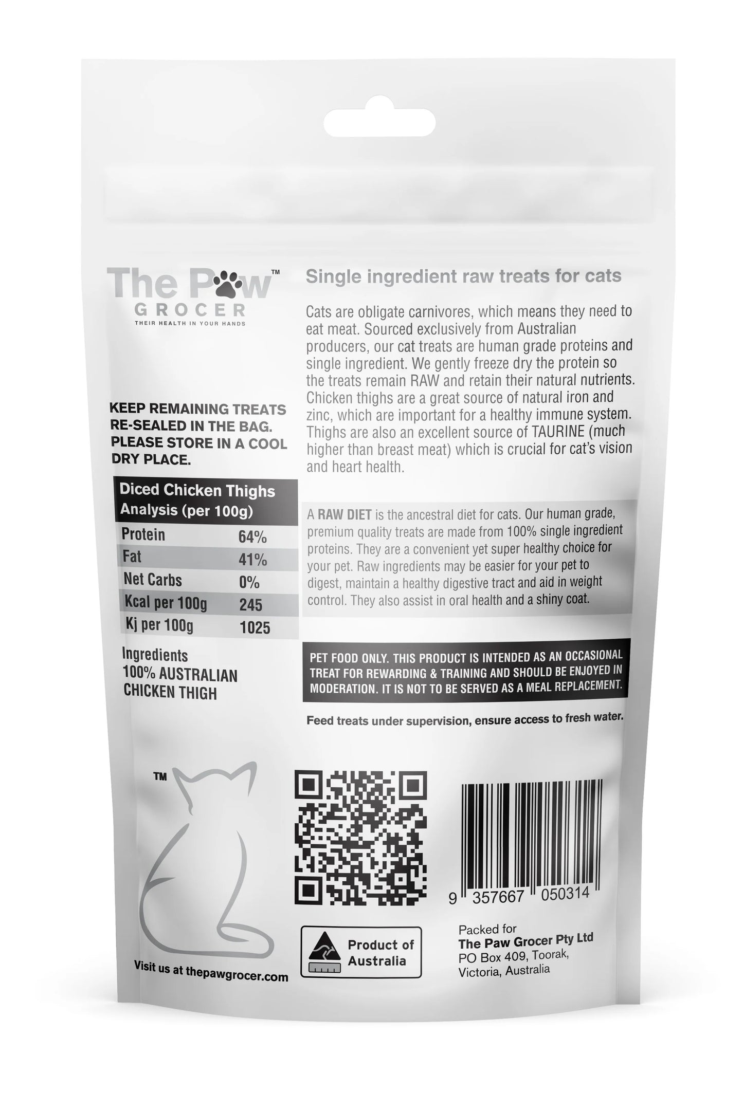 The Paw Grocer Cat Freeze Dried Chicken Thigh 50g