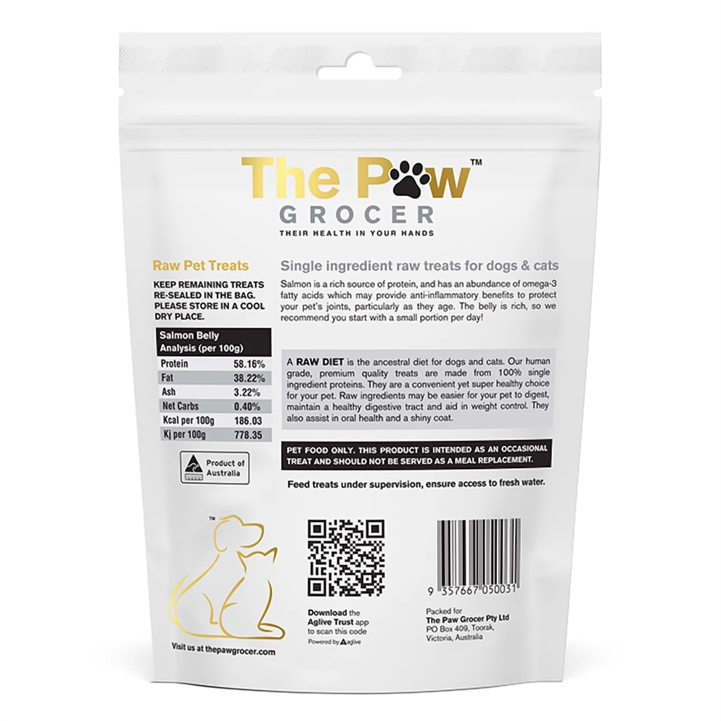 The Paw Grocer Freeze Dried Salmon Belly Treats 90g