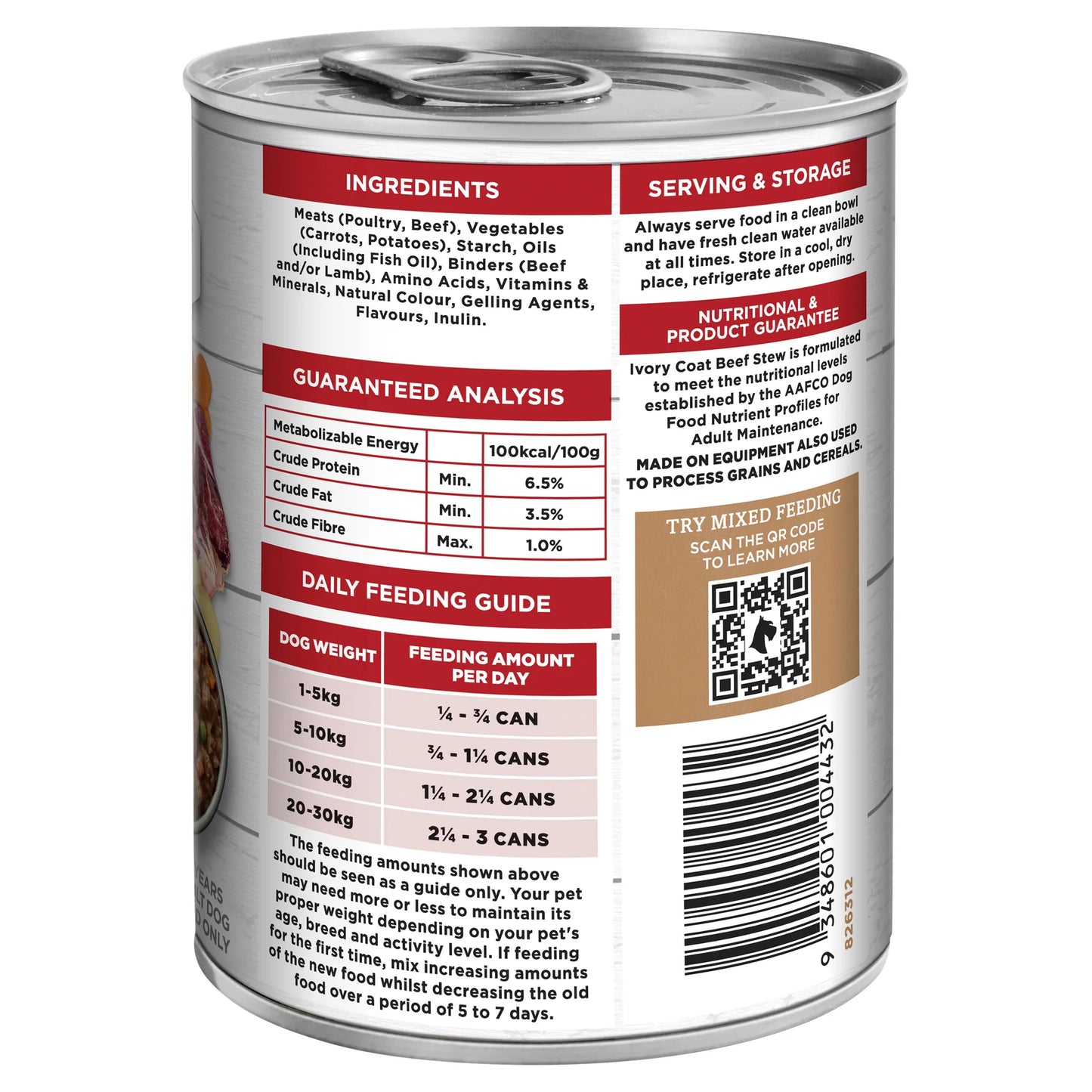Ivory Coat Dog Adult Grain Free Beef Stew 400g (12pk)