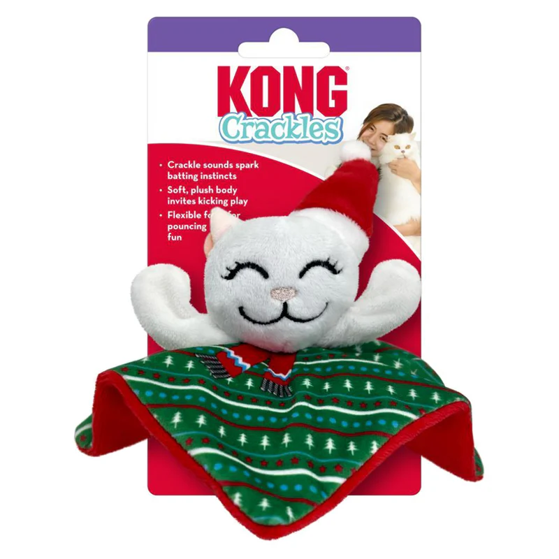 KONG Holiday Crackles Santa Kitty