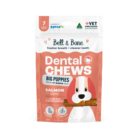 Bell & Bone Dog Dental Chews Salmon & Carrot Puppy (7pc)