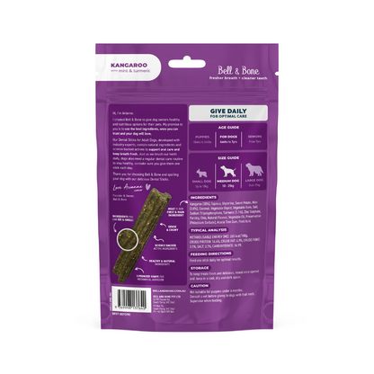 Bell & Bone Dog Dental Sticks Roo, Mint & Turmeric Adult (7pc)
