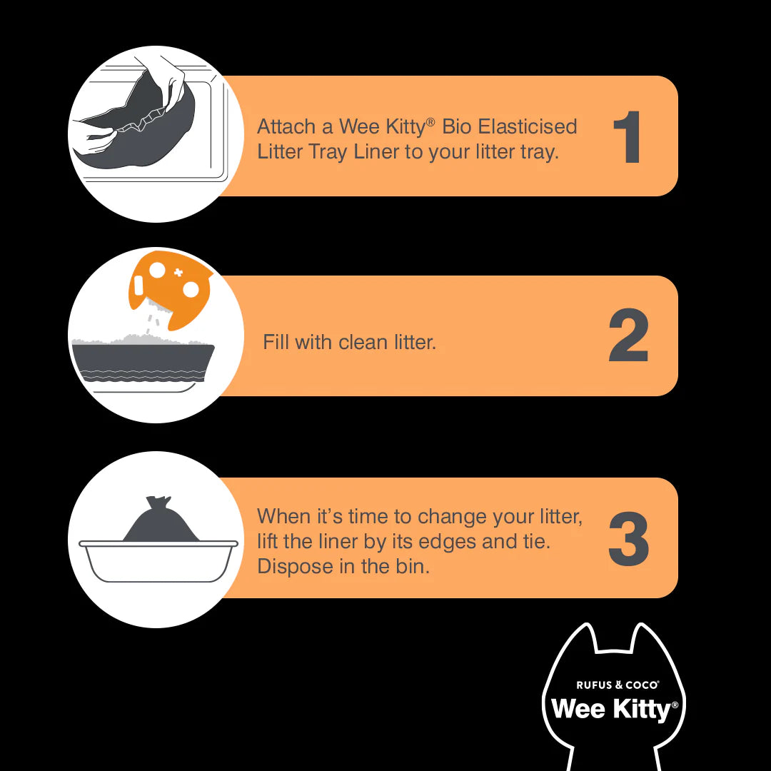 Wee Kitty Bio Elasticised Litter Tray Liners Jumbo (8pk)