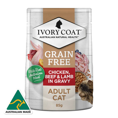Ivory Coat Adult Cat Chicken with Beef & Lamb 85g (12pk)