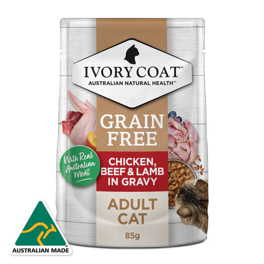 Ivory Coat Adult Cat Chicken with Beef & Lamb 85g (12pk)