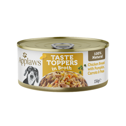 Applaws Dog Taste Toppers Chicken & Veg in Broth 156g (16pk)